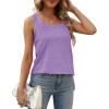 imageXIEERDUO Summer Tank Tops for Women Square Neck Loose Fit Casual Fashion Flowy Sleeveless02purple