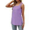 imageXIEERDUO Summer Tank Tops for Women Square Neck Loose Fit Casual Fashion Flowy Sleeveless02purple