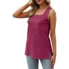 imageXIEERDUO Summer Tank Tops for Women Square Neck Loose Fit Casual Fashion Flowy Sleeveless03deep Purple