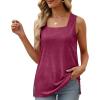 imageXIEERDUO Summer Tank Tops for Women Square Neck Loose Fit Casual Fashion Flowy Sleeveless03deep Purple