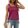 imageXIEERDUO Summer Tank Tops for Women Square Neck Loose Fit Casual Fashion Flowy Sleeveless03deep Purple