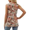 imageXIEERDUO Summer Tank Tops for Women Square Neck Loose Fit Casual Fashion Flowy Sleeveless03floral Brown