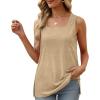 imageXIEERDUO Summer Tank Tops for Women Square Neck Loose Fit Casual Fashion Flowy Sleeveless03khaki
