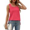 imageXIEERDUO Summer Tank Tops for Women Square Neck Loose Fit Casual Fashion Flowy Sleeveless03red