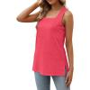 imageXIEERDUO Summer Tank Tops for Women Square Neck Loose Fit Casual Fashion Flowy Sleeveless03red