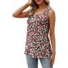 imageXIEERDUO Summer Tank Tops for Women Square Neck Loose Fit Casual Fashion Flowy Sleeveless03red White Flower