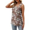 imageXIEERDUO Summer Tank Tops for Women Square Neck Loose Fit Casual Fashion Flowy Sleeveless04khaki Floral