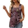 imageXIEERDUO Summer Tank Tops for Women Square Neck Loose Fit Casual Fashion Flowy Sleeveless04rose Floral
