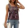 imageXIEERDUO Summer Tank Tops for Women Square Neck Loose Fit Casual Fashion Flowy Sleeveless04rose Floral