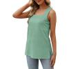 imageXIEERDUO Summer Tank Tops for Women Square Neck Loose Fit Casual Fashion Flowy SleevelessGrey Green