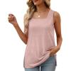 imageXIEERDUO Summer Tank Tops for Women Square Neck Loose Fit Casual Fashion Flowy SleevelessPink 2
