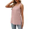 imageXIEERDUO Summer Tank Tops for Women Square Neck Loose Fit Casual Fashion Flowy SleevelessPink 2