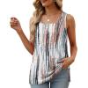 imageXIEERDUO Summer Tank Tops for Women Square Neck Loose Fit Casual Fashion Flowy SleevelessTiedye Brown