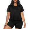 imageXIEERDUO Two Piece Outfits For Women Short Sleeve Crew Neck Bodycon Shorts Set