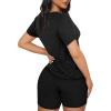 imageXIEERDUO Two Piece Outfits For Women Short Sleeve Crew Neck Bodycon Shorts Set