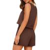 imageXIEERDUO Two Piece Set for Women Beach Vacation Clothes Summer Sets Travel Outfits Women Beach Fashion Matching SetsBrown