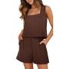 imageXIEERDUO Two Piece Set for Women Beach Vacation Clothes Summer Sets Travel Outfits Women Beach Fashion Matching SetsBrown