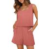 imageXIEERDUO Two Piece Set for Women Beach Vacation Clothes Summer Sets Travel Outfits Women Beach Fashion Matching SetsCoral