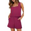 imageXIEERDUO Two Piece Set for Women Beach Vacation Clothes Summer Sets Travel Outfits Women Beach Fashion Matching SetsPink