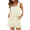 imageXIEERDUO Two Piece Set for Women Beach Vacation Clothes Summer Sets Travel Outfits Women Beach Fashion Matching SetsWhite