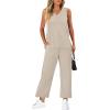 imageXIEERDUO Two Piece Sets for Women Summer Vacation Travel Outfits V Neck Lounge Matching SetsBeige