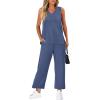 imageXIEERDUO Two Piece Sets for Women Summer Vacation Travel Outfits V Neck Lounge Matching SetsDusty Blue