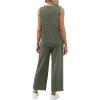 imageXIEERDUO Two Piece Sets for Women Summer Vacation Travel Outfits V Neck Lounge Matching SetsOlive Green