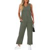 imageXIEERDUO Two Piece Sets for Women Summer Vacation Travel Outfits V Neck Lounge Matching SetsOlive Green