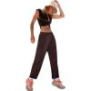 imageXIEERDUO Womens 2024 Spring Summer Cargo Pants Casual Baggy High Waisted Joggers Trousers with 5 PocketB Chocolate