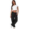 imageXIEERDUO Womens 2024 Spring Summer Pants Casual Cargo Sweatpants Wide Leg High Waisted Trousers with 6 Pocket