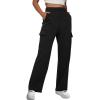 imageXIEERDUO Womens 2024 Spring Summer Pants Casual Cargo Sweatpants Wide Leg High Waisted Trousers with 6 Pocket