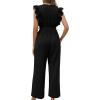imageXIEERDUO Womens Jumpsuits Belted High Waist Rompers For Women One Piece Casual Outfits01black