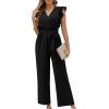 imageXIEERDUO Womens Jumpsuits Belted High Waist Rompers For Women One Piece Casual Outfits01black