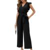 imageXIEERDUO Womens Jumpsuits Belted High Waist Rompers For Women One Piece Casual Outfits01black