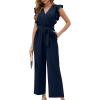imageXIEERDUO Womens Jumpsuits Belted High Waist Rompers For Women One Piece Casual Outfits04navy