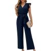imageXIEERDUO Womens Jumpsuits Belted High Waist Rompers For Women One Piece Casual Outfits04navy