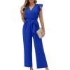 imageXIEERDUO Womens Jumpsuits Belted High Waist Rompers For Women One Piece Casual Outfits05royal Blue