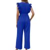 imageXIEERDUO Womens Jumpsuits Belted High Waist Rompers For Women One Piece Casual Outfits05royal Blue