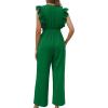imageXIEERDUO Womens Jumpsuits Belted High Waist Rompers For Women One Piece Casual Outfits06green