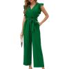 imageXIEERDUO Womens Jumpsuits Belted High Waist Rompers For Women One Piece Casual Outfits06green
