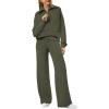 imageXIEERDUO Lounge Sets For Women 2024 Half Zip Sweatshirt And Wide Leg Sweatpant 2 Piece Outfits Sweatsuit Tracksuit07dark Green