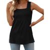 imageXIEERDUO Summer Tank Tops for Women Square Neck Loose Fit Casual Fashion Flowy Sleeveless00ablack