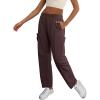 imageXIEERDUO Womens 2024 Spring Summer Cargo Pants Casual Baggy High Waisted Joggers Trousers with 5 PocketB Chocolate