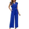 imageXIEERDUO Womens Jumpsuits Belted High Waist Rompers For Women One Piece Casual Outfits05royal Blue