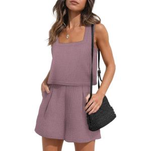 imageXIEERDUO Two Piece Set for Women Beach Vacation Clothes Summer Sets Travel Outfits Women Beach Fashion Matching SetsViolet