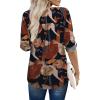 imageXIEERDUO 34 Sleeve Blouses for Women Business Casual V Neck Chiffon Shirts TopsAkhaki Flower