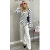 imageXIEERDUO 34 Sleeve Blouses for Women Business Casual V Neck Chiffon Shirts TopsBblack Dot