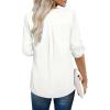imageXIEERDUO 34 Sleeve Blouses for Women Business Casual V Neck Chiffon Shirts TopsEwhite