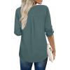 imageXIEERDUO 34 Sleeve Blouses for Women Business Casual V Neck Chiffon Shirts TopsKblue