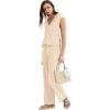 imageXIEERDUO Lounge Sets For Women 2024 Loose Fit Hoodie Open Side Tops And Wide Leg Pants 2 Piece Outfits Sweatsuit Tracksuit